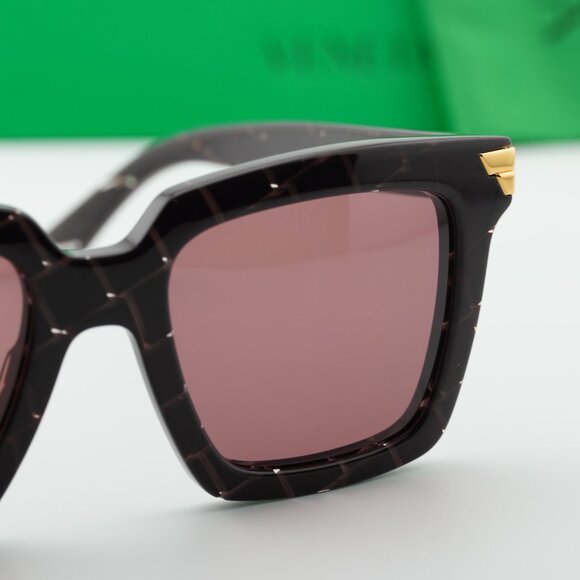 Bottega Veneta BV1005S 009 Square Sunglasses - Burgundy / Pink main image 4